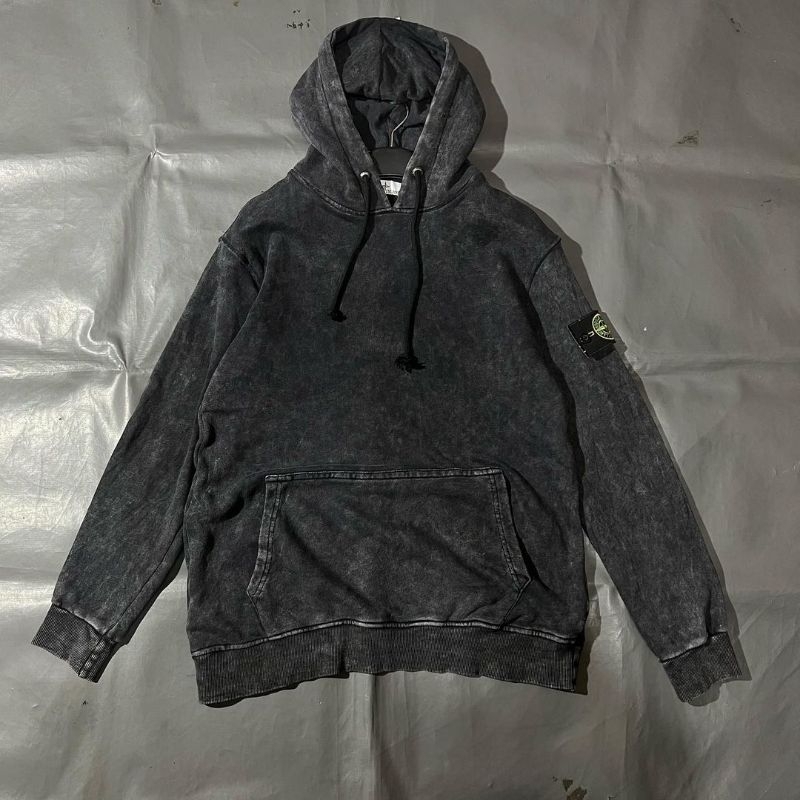 -HYPECASUAL- HOODIE PREMIUM STONE ISLAND WASHED FULL TAG LABEL