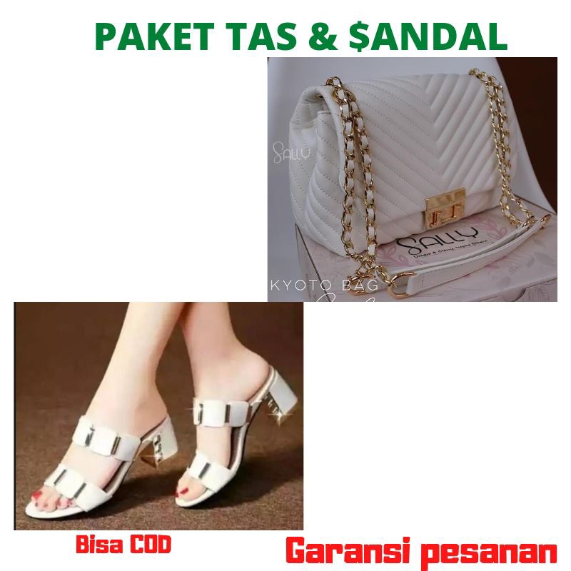 PAKET HEMAT TAS wanita DAN SANDAL wanita terbaru