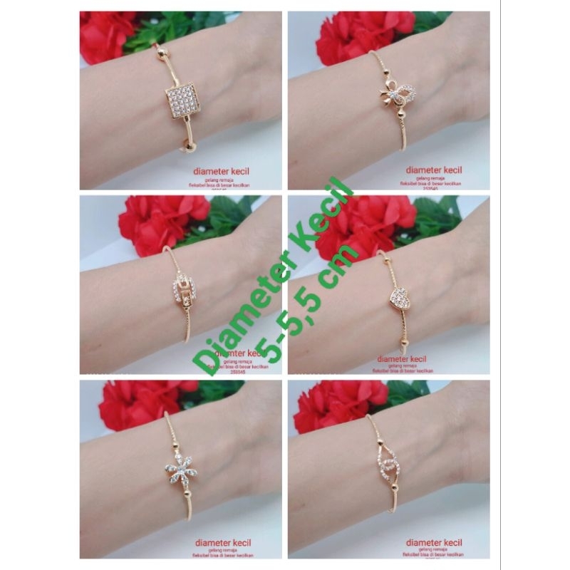 Gelang Tangan Size Diameter Kecil Fleksibel Bangle Titanium Tembaga Xuping Terlaris Termurah