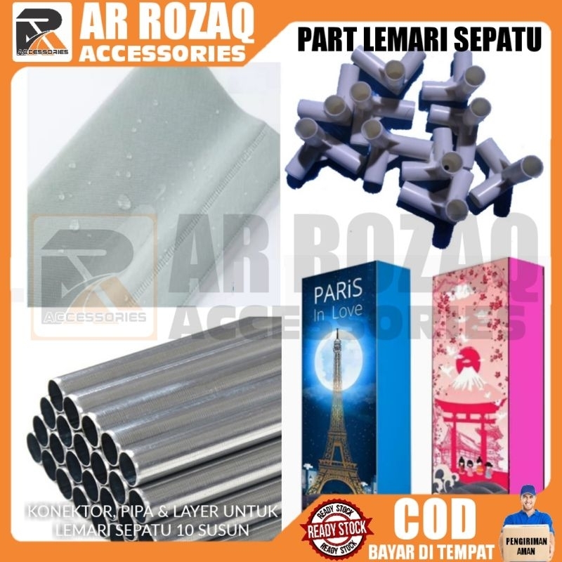 PIPA/LAYER/KONEKTOR UNTUK RAK/LEMARI SEPATU PORTABLE 10 SUSUN