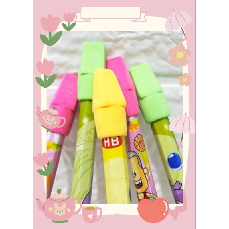 

(1pck isi 10pcs) Pensil HB Fancy dengan penghapus /Pelsil + Eraser Fancy/Pensil Motif lucu