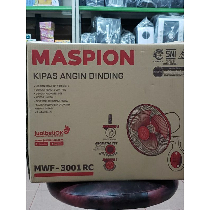KIPAS ANGIN DINDING MASPION MWF-3001 RC 12 INCH REMOTE CONTOL