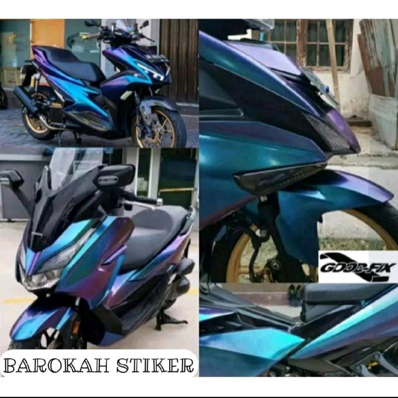 Skotlet Motor Bunglon Biru Ungu Stiker Premium Sticker Best Quality