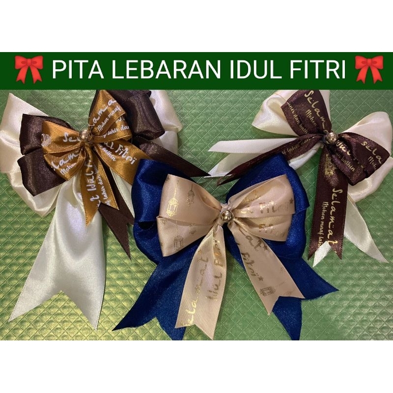

Pita Jadi Satin Idul Fitri / Pita Bunga Satin Lebaran / Dekorasi Hampers Ied Mubarak