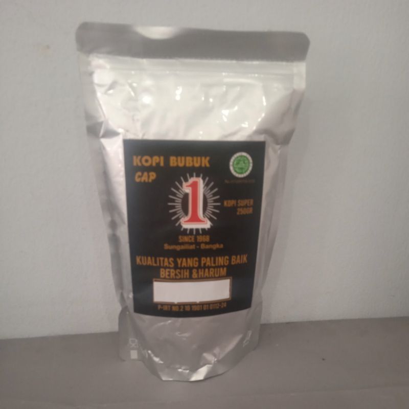 

Kopi bubuk cap 1 kantong silver dari Bangka 250 gram