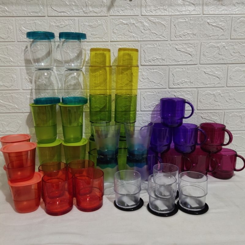 Aneka Tumbler Tupperware clasy cristaline glass deluxe tumbler clear tumbler sheerly tumbler water c
