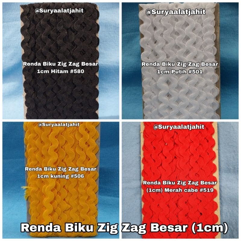 Renda Biku Zig Zag uk.1cm Besar +/-20Y =rp.26.000/1pcs