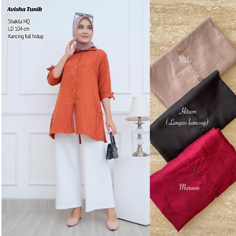 Tunik Polos SHAKILA LD ±110cm //JF4056