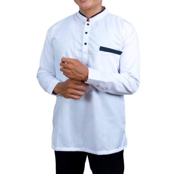 Koko Kurta Dewasa Size M L XL XXL Lengan Panjang Bahan Katun TOYOBO TOJIRO IMPORT  Warna Hitam Putih