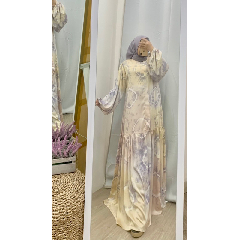 gamis silk tie dye