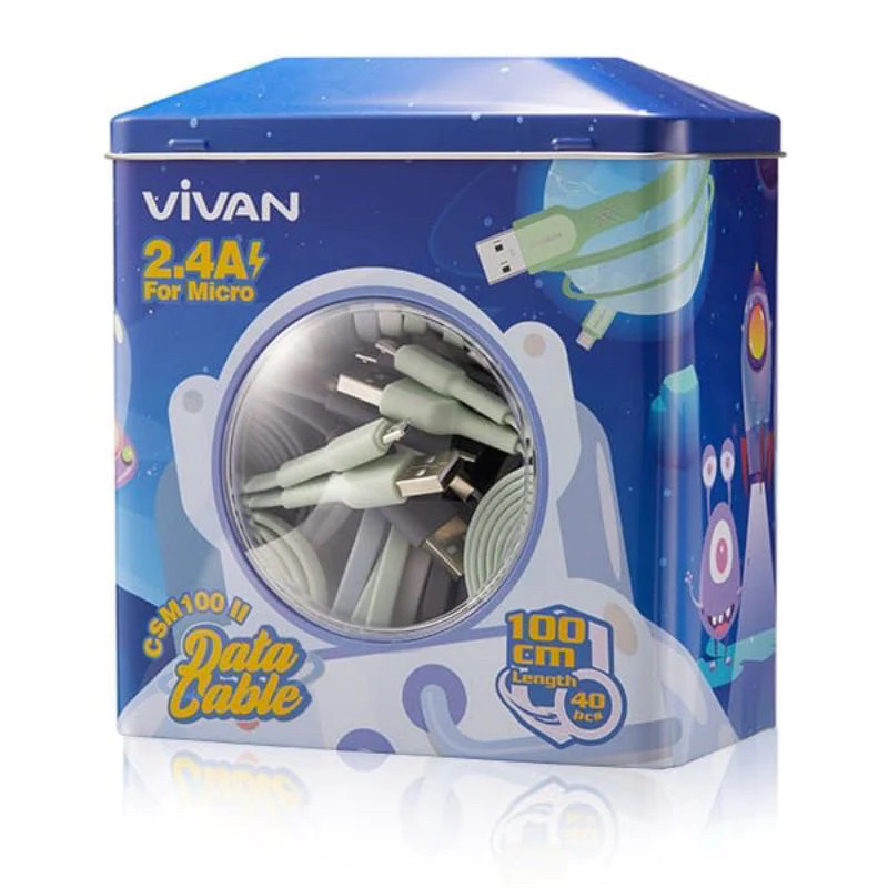KABEL DATA VIVAN CSM100 MICRO USB ORIGINAL 2.4A KABEL CHARGER VIVAN CSM100
