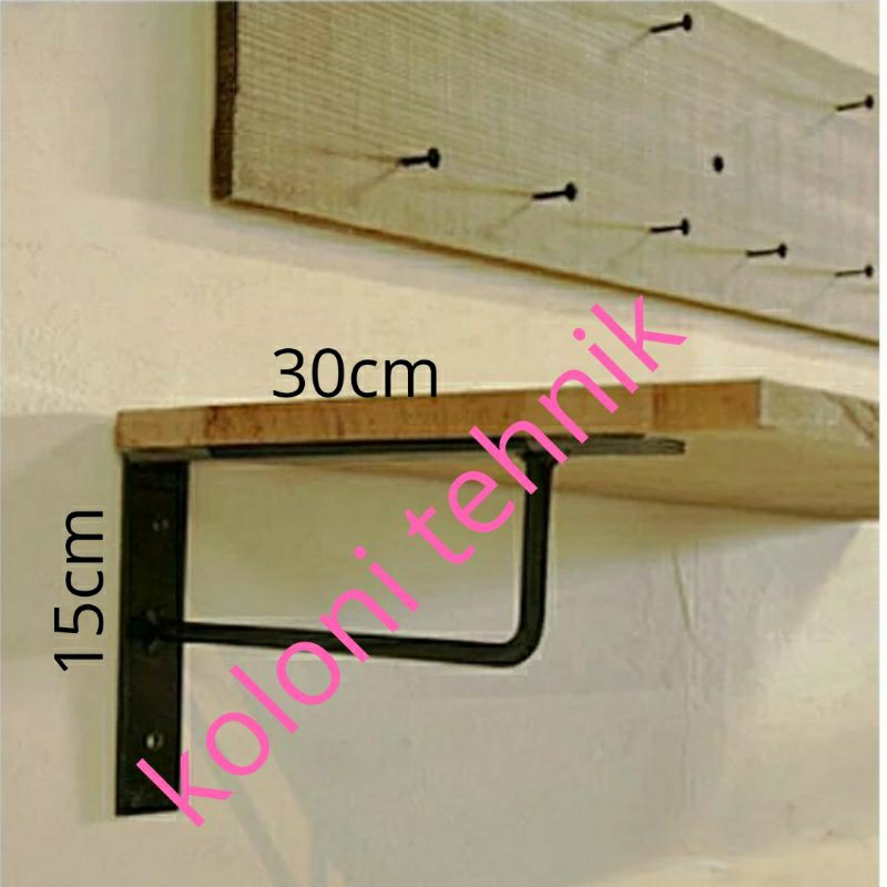 rak dinding bracket siku ambalan kayu penyangga meja