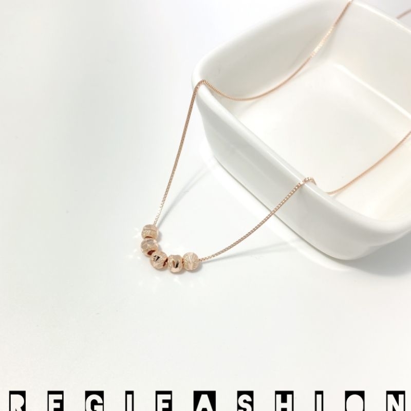 Kalung Titanium Wanita Korea Emas Lapis 18K Kalung Wanita Desaign Boba Kalung Wanita Anti Karat Tidak Luntur