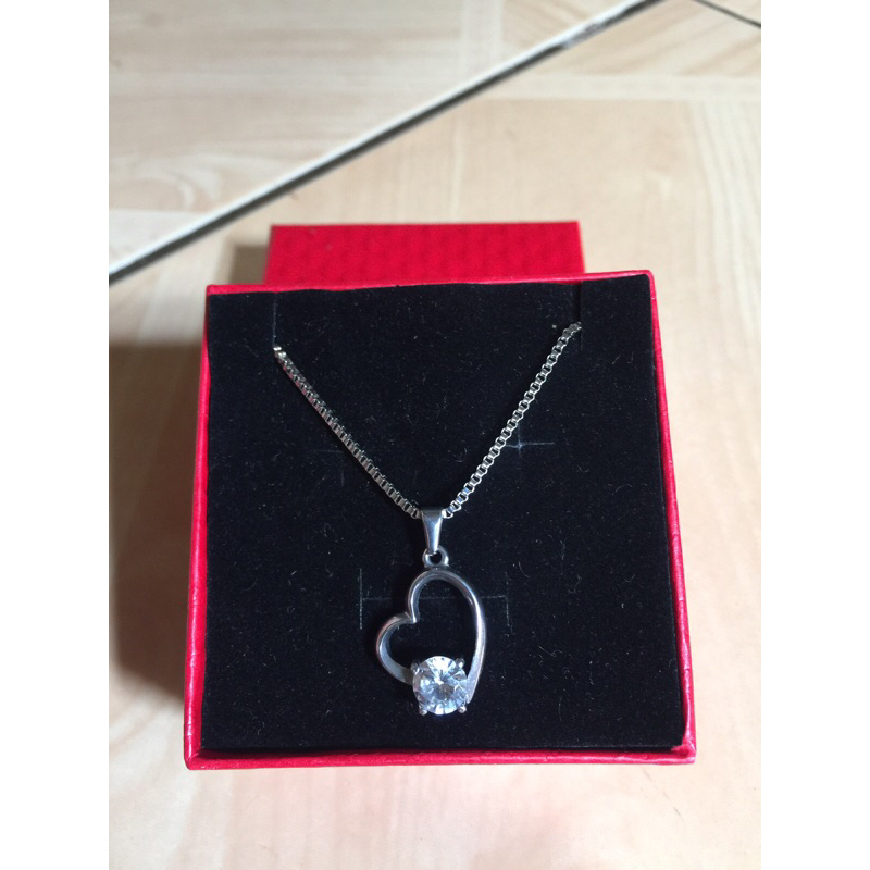 kalung titanium liontin love mata satu