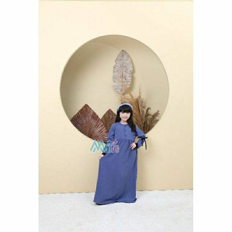 Gamis dress anak perempuan belva crinkle gamis muslim anak cewe usia 2-10 tahun Baju muslim anak per