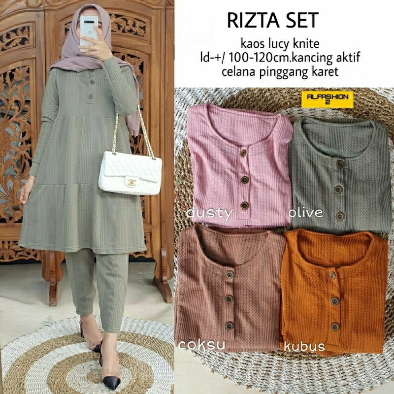 Rizta Set, SETELAN WANITA CANTIK MODIS FIT XXL LD 100-120 BAHAN KAOS LUCY KNITE IMPORT TERMURAH OOTD KEKINIAN TERLARIS