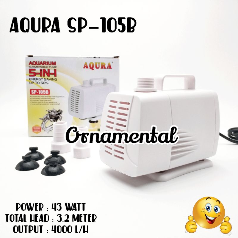 Pompa Celup Aquarium AQURA SP-105B Eco Green Series