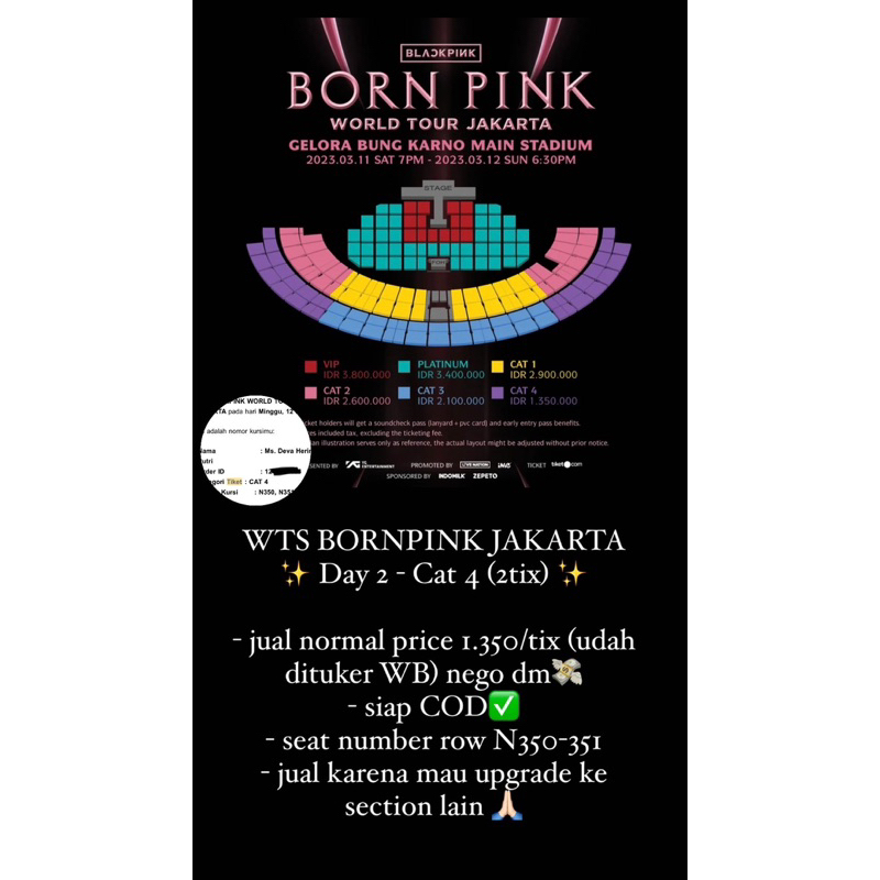 tiket blackpink bornpink jakarta cat 4 day 2
