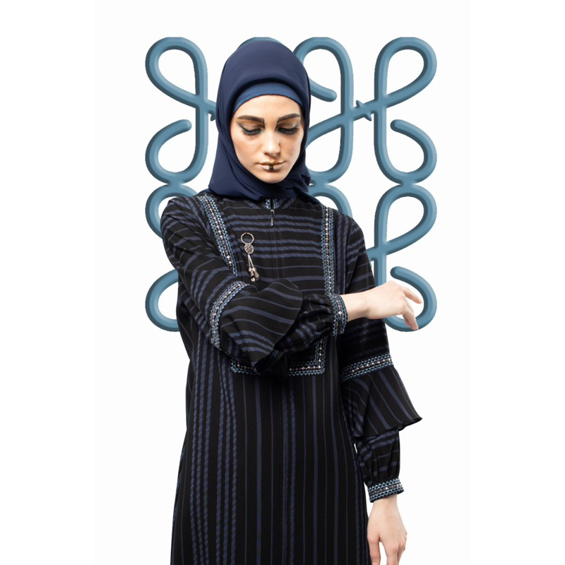 Baju muslim gamis dress abaya hikmat  A9466