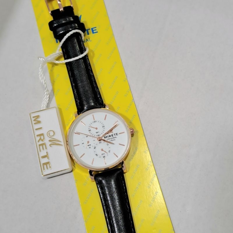Mirete watch jam tangan wanita tali kulit casual elegant water resist