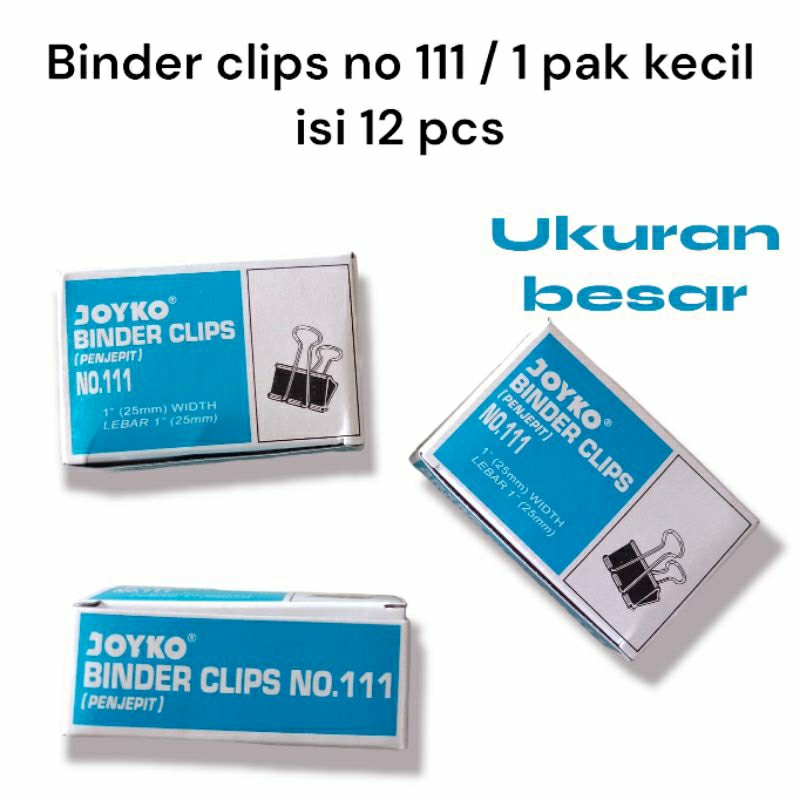 

BINDER CLIPS NO.111 (PENJEPIT KERTAS) JOYKO
