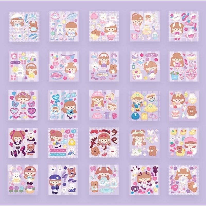 [ULTRATOYS] STICKER ISI 100 NEW MOMO MINI GLITTER AESTHETIC LUCU