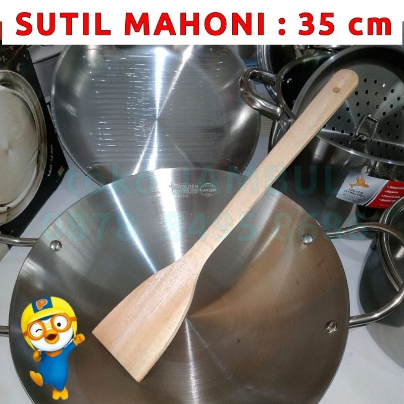 sodet centong sutil spatula kayu mahoni 35 cm