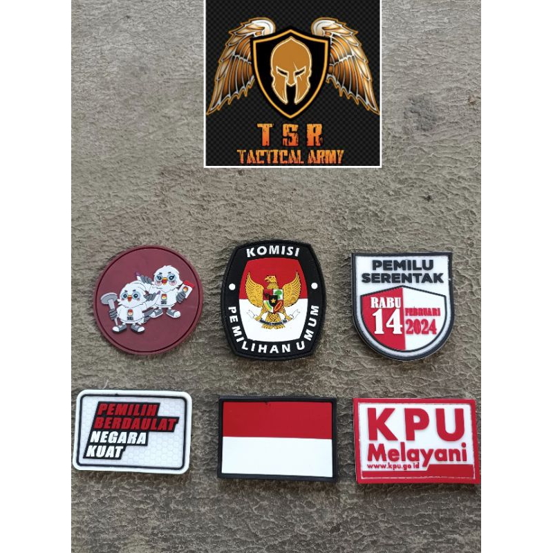 Patch Rubber Emblem Karet 1set KPU. PPS. PPK. PEMILU2024.LOGO SURA SULU