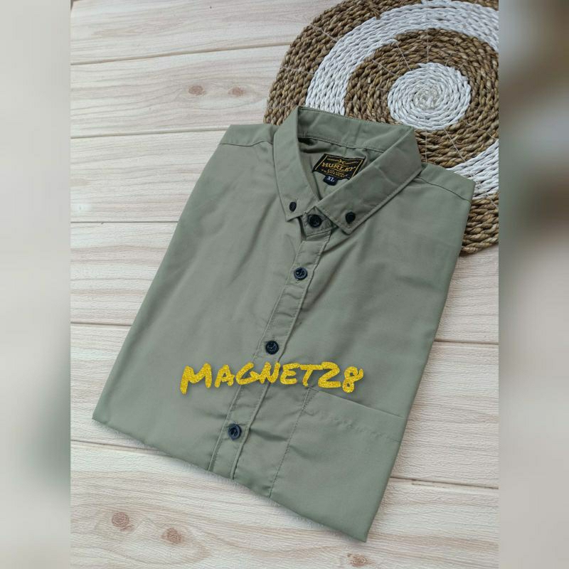 KEMEJA POLOS HIJAU SAGE LENGAN PENDEK/KEMEJA HIJAU SAGE