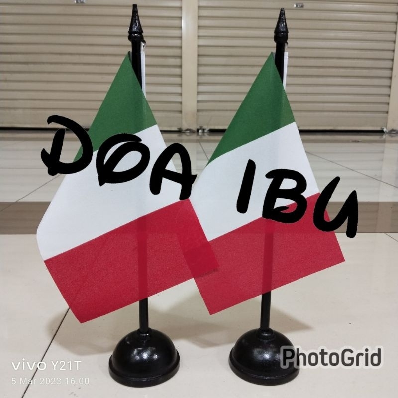 

best seller tiang kayu meja+bendera meja ITALIA ready stock