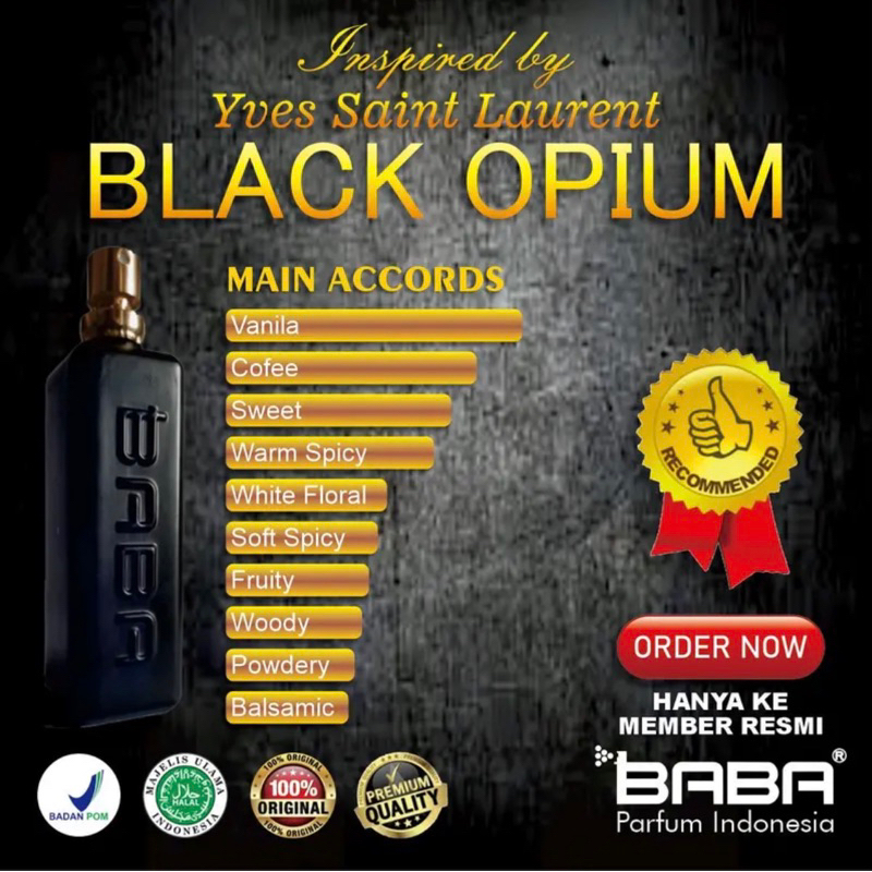 Baba Parfume Black Opium - Winyak Wangi Black Opium
