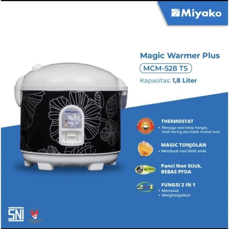 Penanak Nasi / Rice Cooker / Magic Com Miyako MCM-528 TS 1.8L