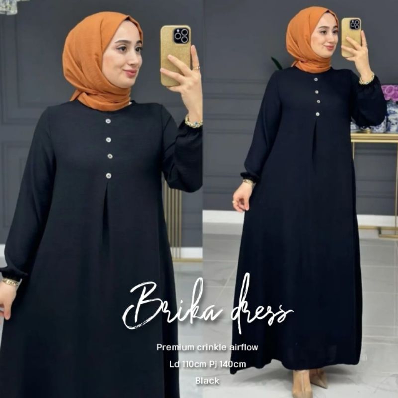 BRIKA DRES WANITA BAHAN CRINGKLE AIRFLOW TERBARU