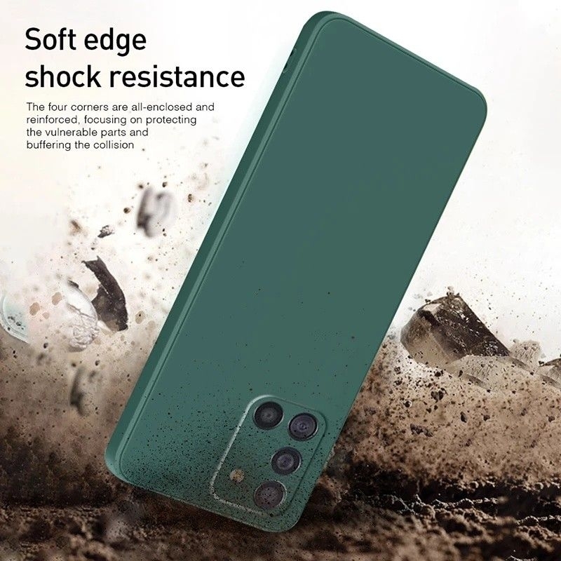 BARA 4 | Soft Case Samsung Galaxy A03 A10 M10 A12 A13 4G/5G A20S A22 M22 4G/5G A23 4G/5G A24 A31 A33 A53 A73 4G/5G Casing Square Liquid Silicone