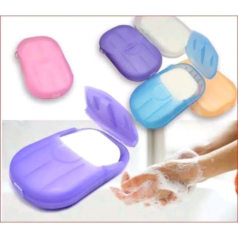 Disposable Hand Washing Tablet Travel Carry Toilet Soap Paper Sabun Kertas Sekali Pakai Bentuk Love