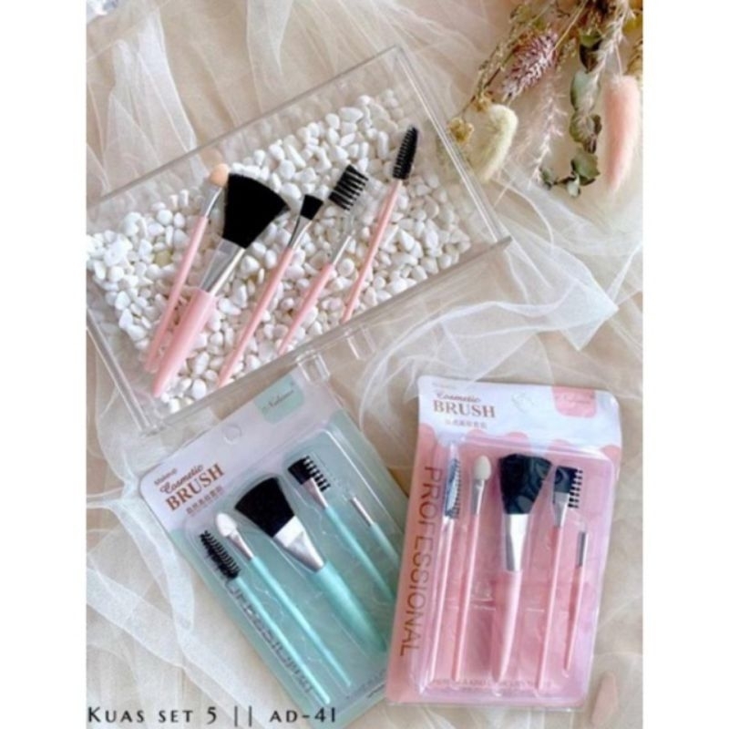 KUAS MAKE UP BRUSH WAJAH KECANTIKAN LUCU MURAH 1 SET ISI 5 PCS