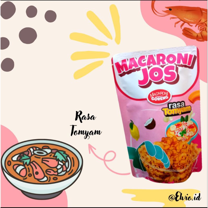 

Snack Makaroni Goreng Cemilan Asli Indonesia 100 gr by Macaroni Jos| Rasa Tomyam dengan sensasi Asam Gurih Segar Cemilan Viral Enak Gurih Nikmat Makanan Ringan Kemasan Premium