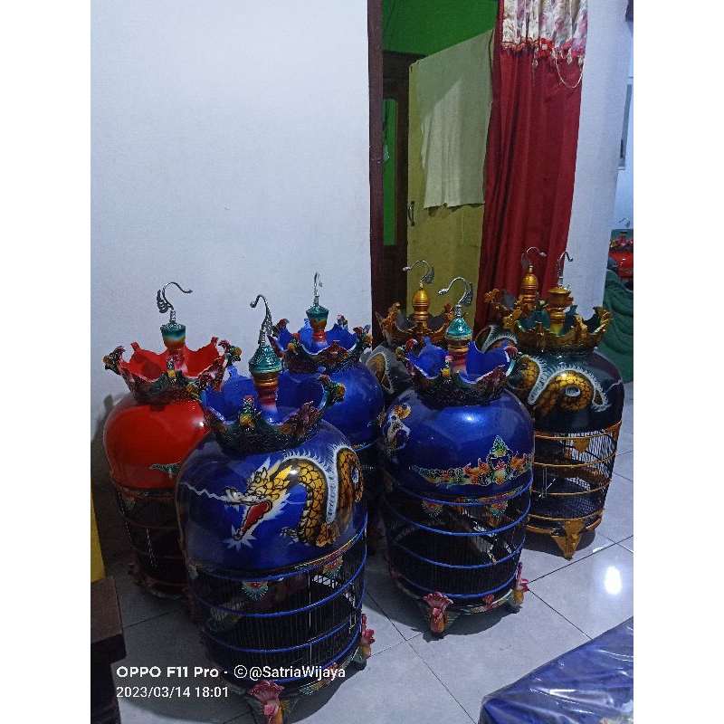 sangkar perkutut motif merak b