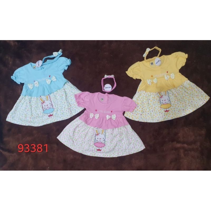 Rok bayi 6 - 12m anak baby katun 100% combed dress nezumi