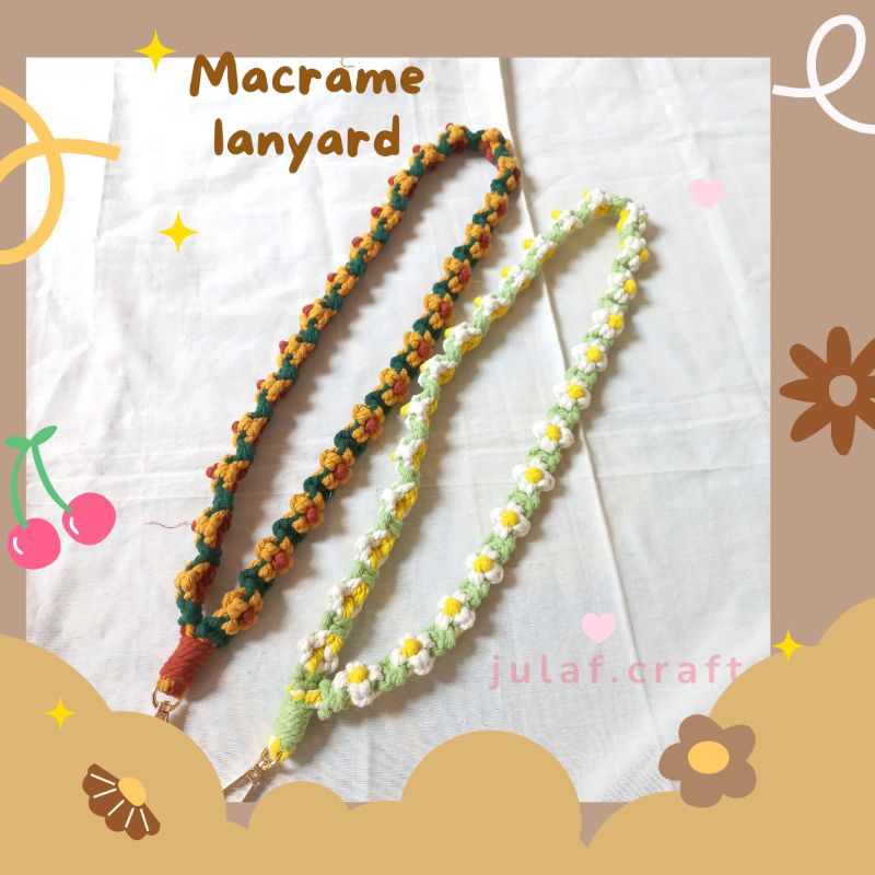 macrame lanyard/ tali id