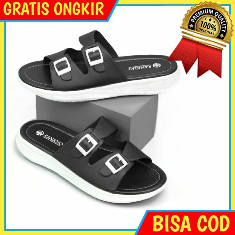 Sandal Wanita Slip On Korea Kekinian Sendal Wedges Strap Cewek Perempuan Remaja Dewasa