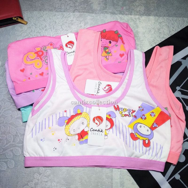 ½ lusin miniset anak remaja bahan katun motif gambar termurah | miniset anak tali besar cantik