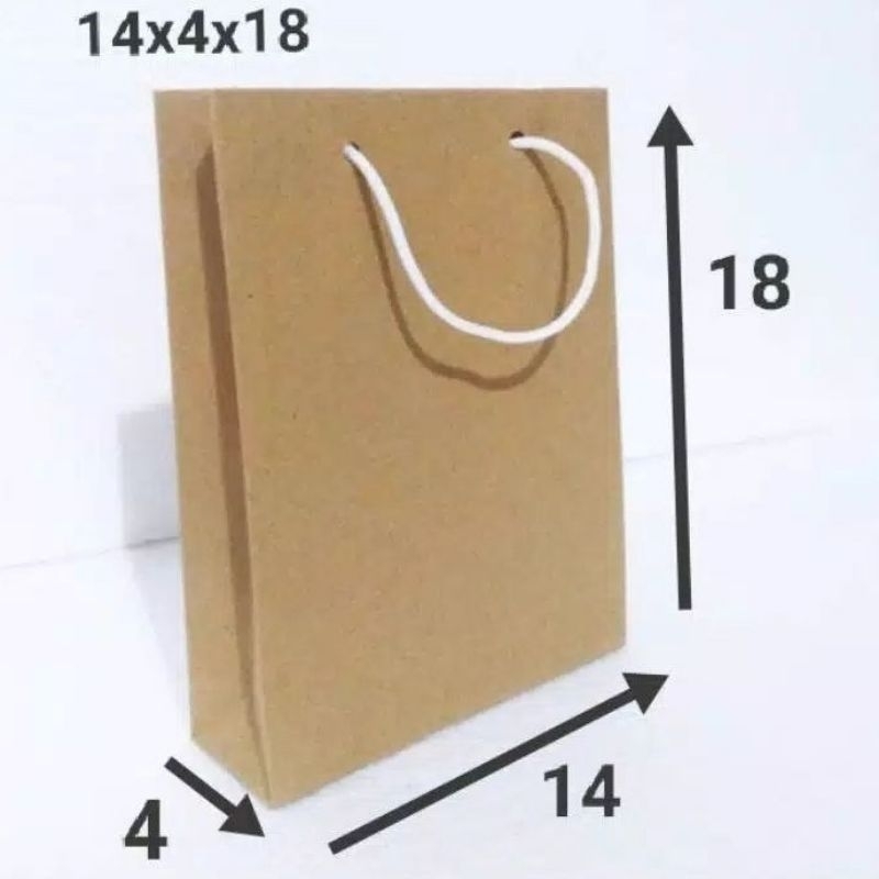

Paper bag/ Tas kertas polos mini (14x4x18)