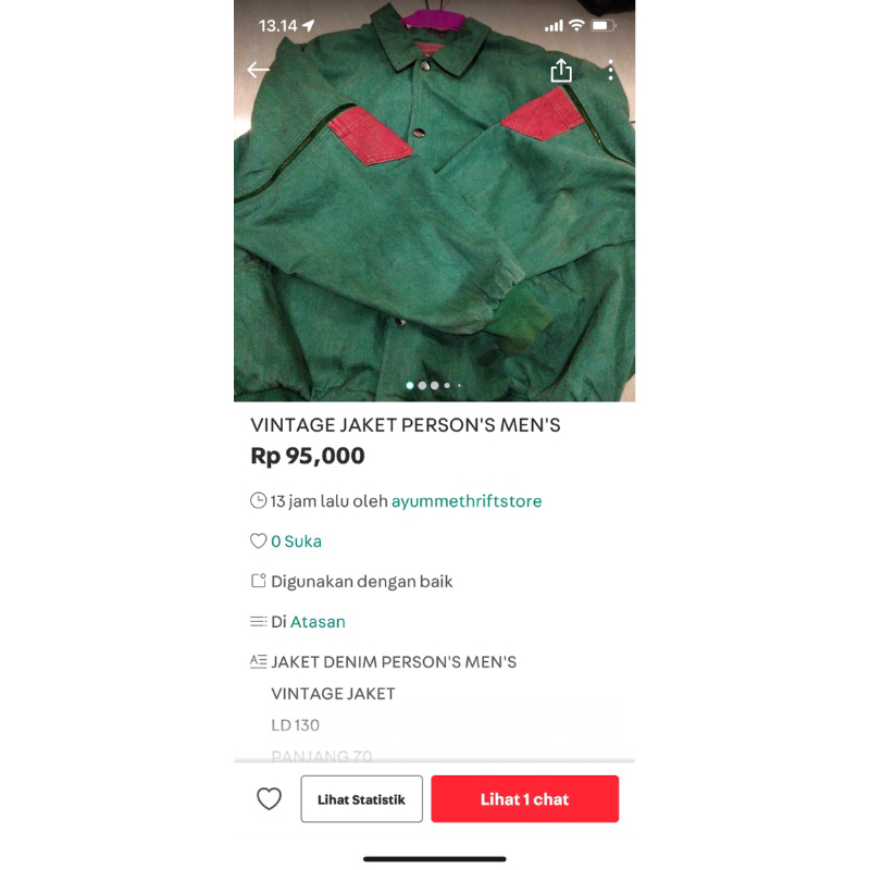 JAKET VINTAGE Persons mens