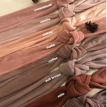 Pashmina Full Plisket Tanpa Lipatan Tengah &quot;Pleated Shawl&quot; Hijab Pashmina  Plisket Termurah