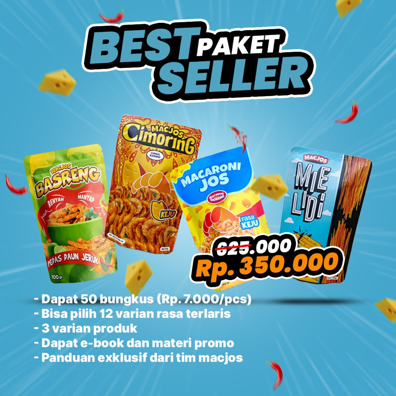 

PAKET BEST SELLER MACARONIJOS 50 BUNGKUS