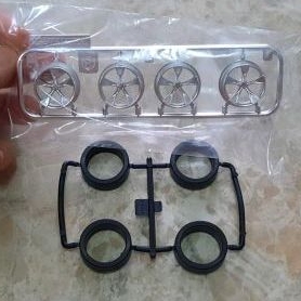 Velg Medium Five Spoke Silver Plated + Ban Original Tamiya