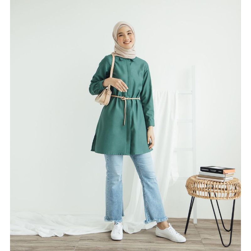 Geulis.id Daily Tunik Bottle Green Size L by GEULIS