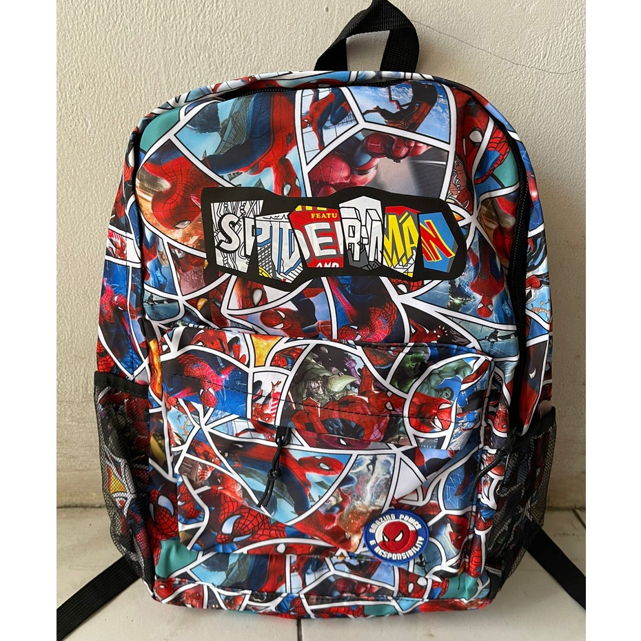 TAS RANSEL ANAK SPIDERMAN MINECRAFT/ TAS RANSEL ANAK SEKOLAH BESAR