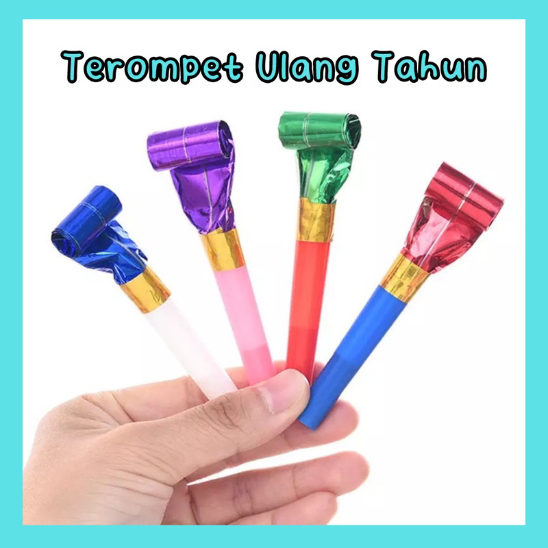 TEROMPET ULANG TAHUN || TEROMPET POLOS METALIK || PELUIT JULUR PESTA ULANG TAHUN || SOUVENIR ULANG TAHUN